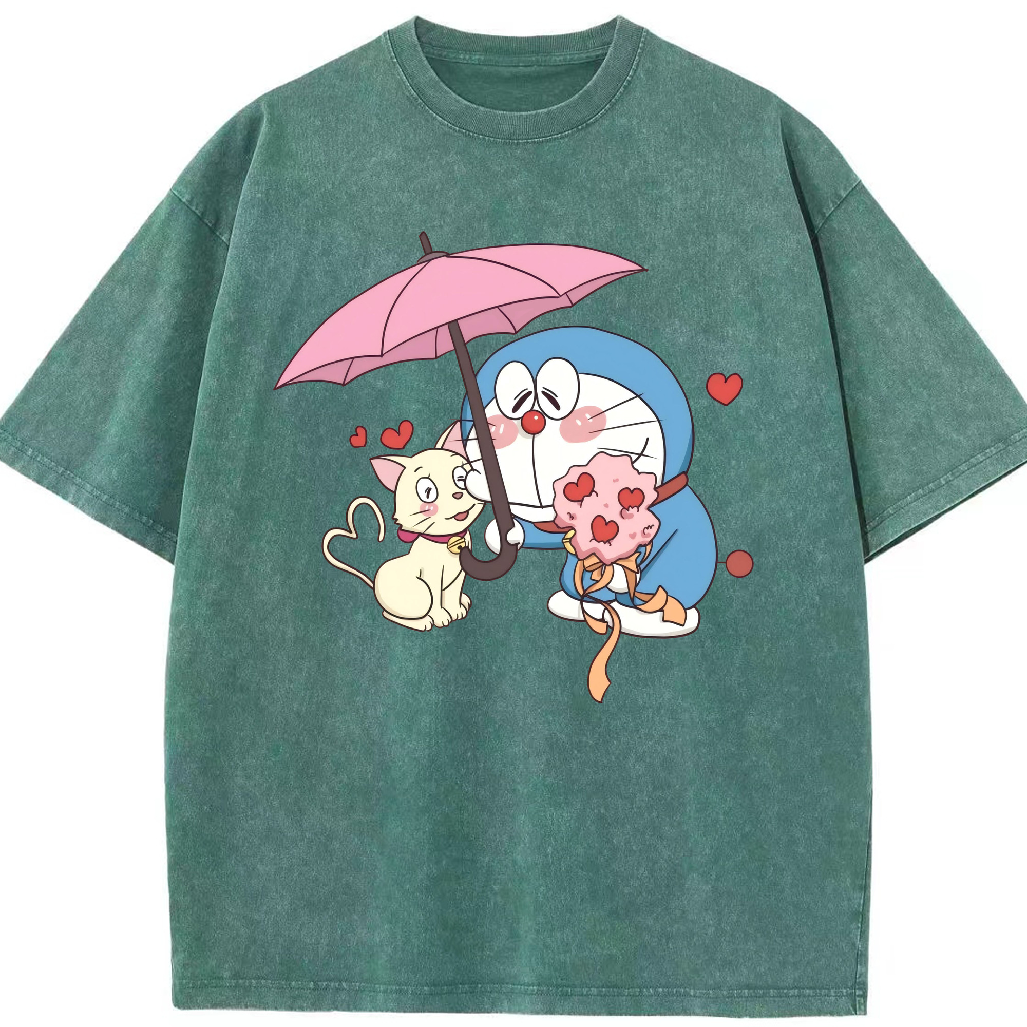 （画像用） ドラえもん Doraemon 綿100% ヴィンテージ風 半袖Tシャツ（フロントプリント）